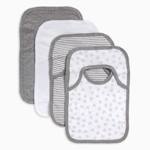 Burt's Bees Baby Organic Lap Shoulder Bib (4 Pack) - Heather Grey