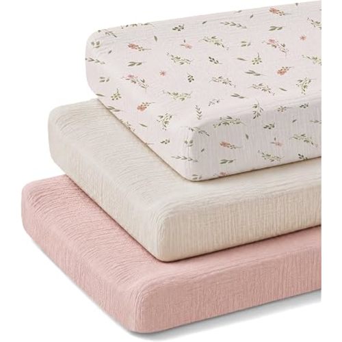Changing Pad Covers 3 Pack, 32"x16" Muslin Baby Changing Table Pad Covers