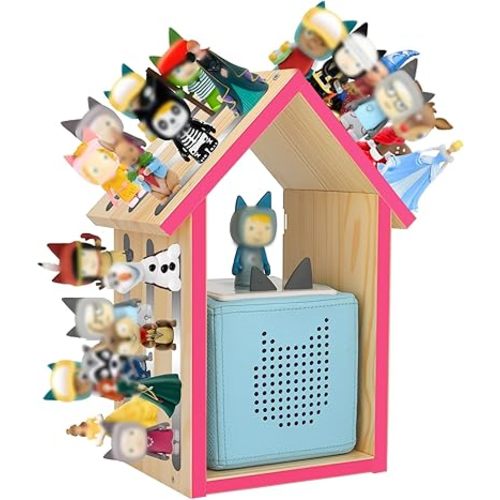 for Tonie Shelf,Tonies Storage for Creative Tonie Box 1 Toniebox 2 Magnetic Shelf for Tonie Figures,Characters,Wooden for Kids (Natural)