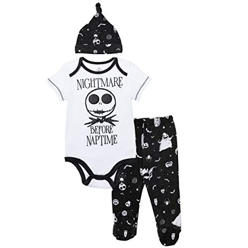Disney Jack Skellington 3 Piece Short Sleeve Bodysuit Pants Hat Set