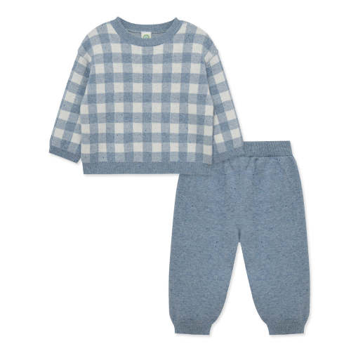 Blue Gingham Sweater Set (12M-24M)