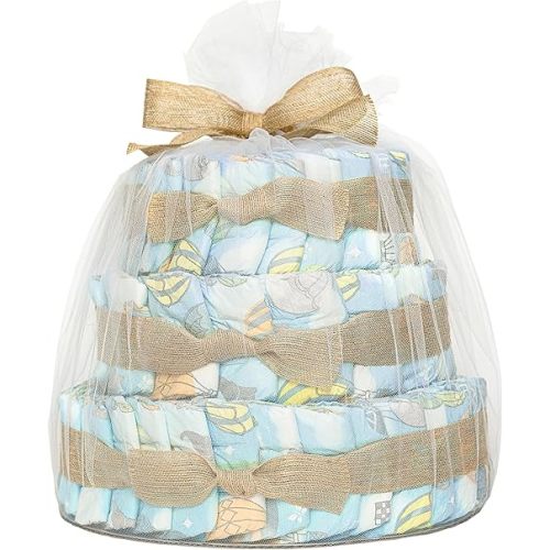 The Honest Company Deluxe Diaper Cake | Clean Conscious Diapers, Baby Personal Care, Plant-Based Wipes | Above it All | Deluxe, Size 1 (8-14 lbs), 70 Count