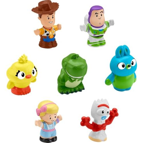 Fisher-Price Little People Toddler Toy Disney Toy Story 7 Friends Figure Set with Woody & Buzz Lightyear for Pretend Play Ages 18+ Months (Amazon Exclusive)