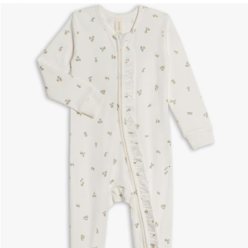 Colored Organics Baby Zip-Up Footed Sleeper with 2-Way Zipper - Newborn Organic Cotton Pajamas