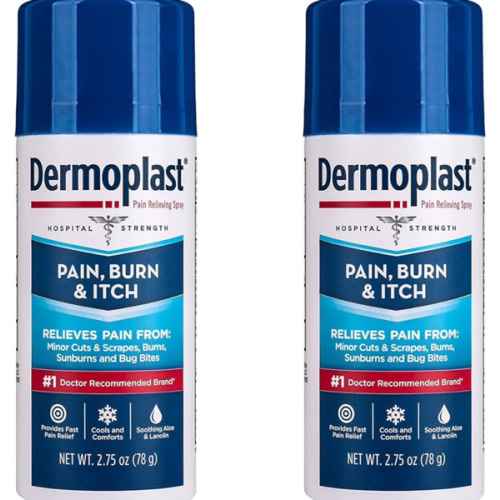 Dermoplast Pain, Burn & Itch Relief Spray for Minor Cuts, Burns and Bug Bites, 2.75 Oz, Pack of 2 (Packaging May Vary)