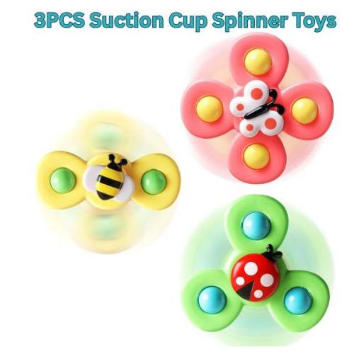 3PCS Suction Cup Spinner Toys for 1 Year Old – Spinning Top Baby - TikTok Shop