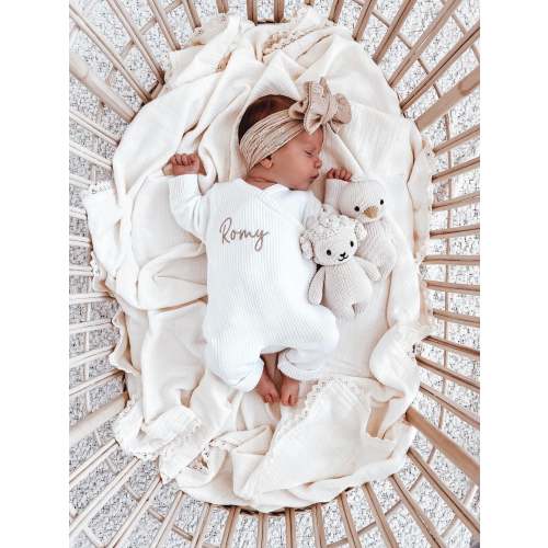 KIMONO LONG ROMPER | WHITE – Petite + Co - Newborn Size