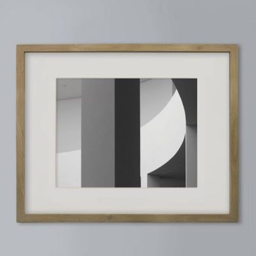 16" x 20" Matted to 11" x 14" Thin Gallery Frame Natural - Threshold™: Modern Style, Beveled Acid-Free Mat, MDF Material