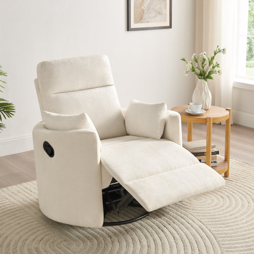 Chenille Swivel Power Recliner | Wayfair