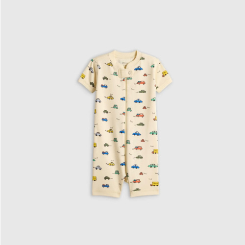 100% Organic Cotton Shortie Onesie Pajama in Cars