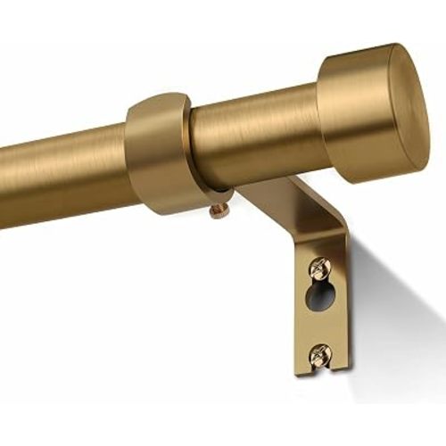 IFELS Heavy Duty Brass Gold Curtain Rods for Windows 32-120 Inch Adjustable