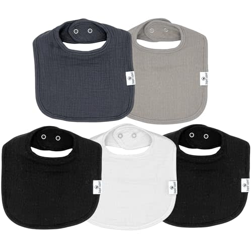 DiaperSquad's Baby Bibs for Drooling and Teething, Bibs for Boys, Baby Girl - Solid Cotton Baby Drool Bibs