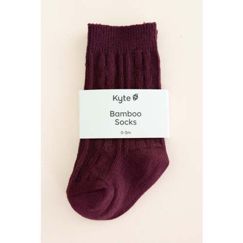 Knee High Socks in Burgundy