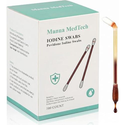 Listed Item of HSA/FSA Premium Organic Cotton Iodine Swabs – Individually Packaged Snap & Flow Wound Care for Cuts, Scrapes & Burns, Travel-Friendly (100 Count)