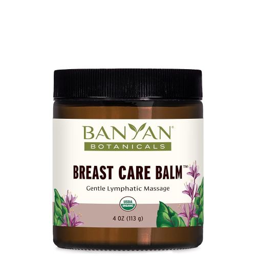 Banyan Botanicals Breast Care Balm – Organic Herbal Salve with Tulsi & Palmarosa – for Lymph Massage & Breast Health – Promotes Healthy Circulation – 4 oz – Non GMO Sustainably Sourced Petroleum Free