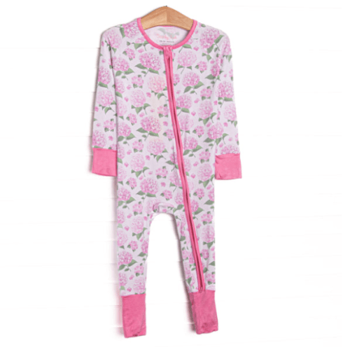 Hydrangea Blooms Bamboo Zippy Pajama, Pink