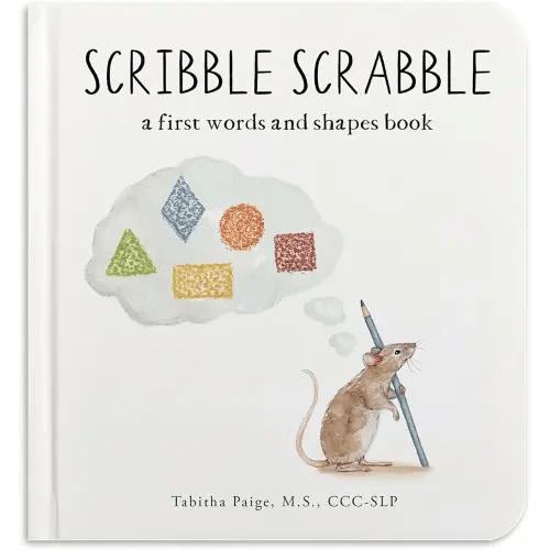 Scribble Scrabble: A Board Book of First Words and Shapes for Growing Minds (A Wishy Washy Sequel) (Tabitha Paige Children's Book Series)
