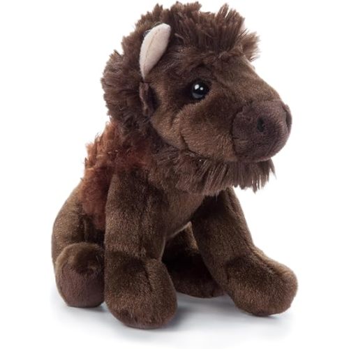 The Petting Zoo Bison Stuffed Animal Plushie, Gifts for Kids, Wild Onez Babiez Zoo Animals, Bison Plush Toy 6 inches