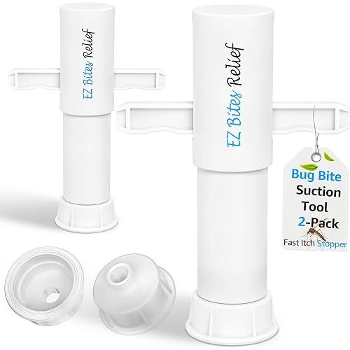 Bug Bite Suction Tool 2 Packs, Kid Friendly Bug Bite Sucker, Venom Extractor, Natural Reduce Itching & Swelling, Bite & Sting First Aid for Outdoor Hiking, Backpacking and Camping, Summer Essentials