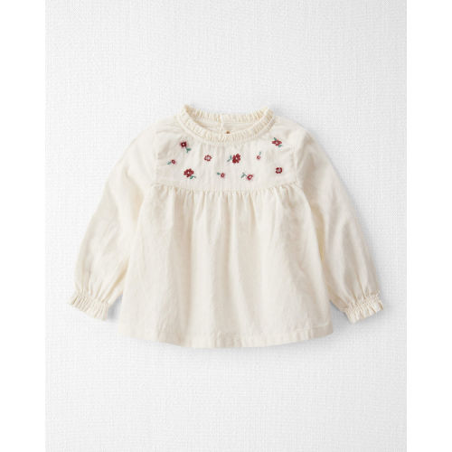 Baby Girl Organic Cotton Floral Print Long-Sleeve Top - Little Planet | Carter's