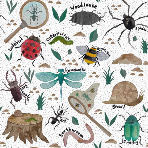 Bug Hunt - Complete Nursery Set.  Minky Baby Blanket, Crib Sheet, Lovey & Swaddle Blanket