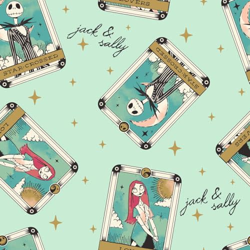 The Night Before Christmas Jack Skellington NBX Baby Childrens Mint Green Cotton Fabric by The Yard