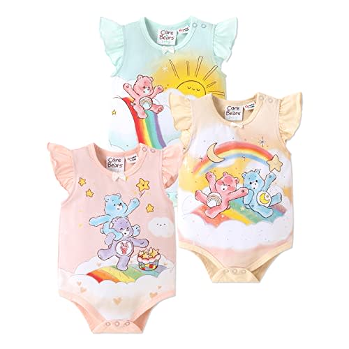 AdoraCute by PatPat Care Bears Baby Girl Boy Clothes Multipack Short Sleeve Bodysuit Cotton Unisex Baby Rompers Set