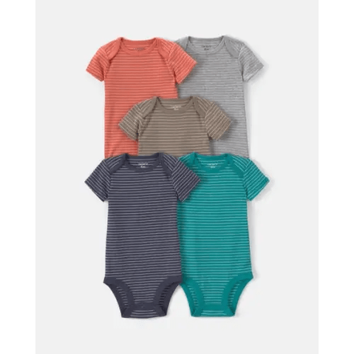 6-9 Month - 5-Pack Striped Multipack Bodysuits