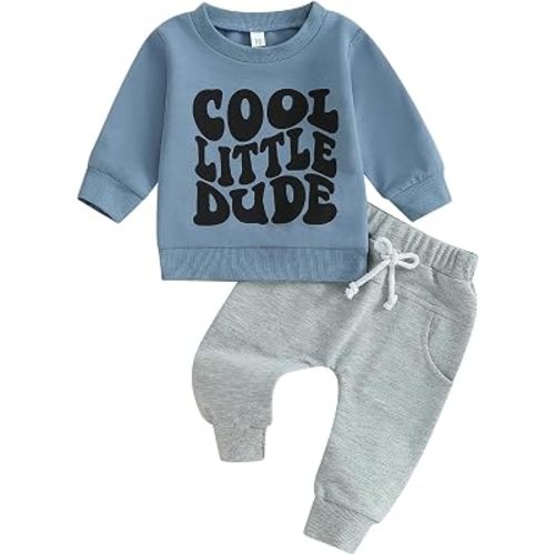 fhutpw Baby Boy Clothes Crewneck Graphic Sweatshirt & Jogger Pants Outfits