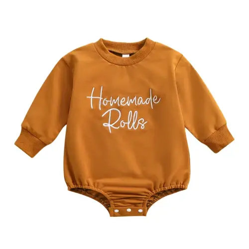 Thanksgiving Baby Boy Girl Outfit Homemade Rolls Sweatshirt Bubble - TikTok Shop