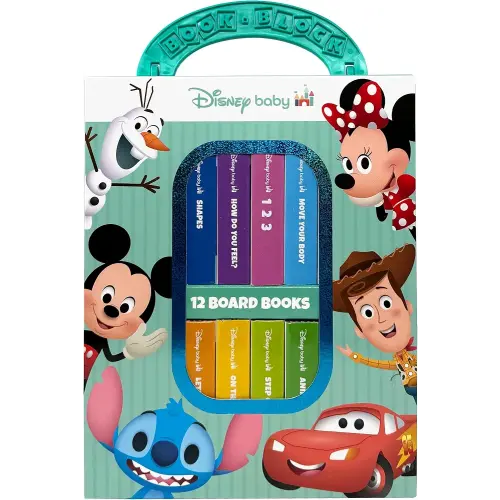 Disney Baby Mickey Mouse, Minnie, Toy Story and More! - My First Library 12 Board Book Set - First Words, Shapes, Numbers, and More! Baby Books - PI Kids