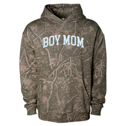 Boy Mom Camo Puff Print Hoodie