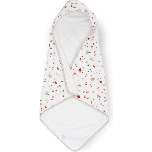 little unicorn Cotton Muslin & Terry Hooded Infant Towel, Mushrooms