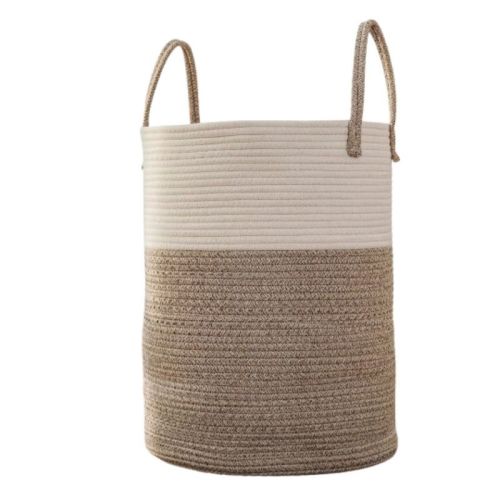 Home Collection Large Woven Laundry Basket Hamper 60L Brown