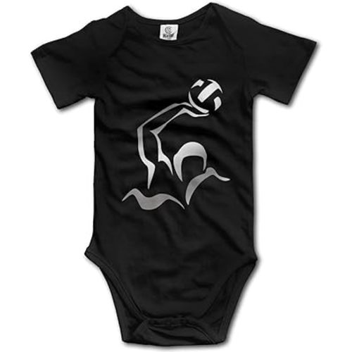 XieTao Water Polo Boutique Baby Bodysuit Onesie Unisex Short Sleeve Black