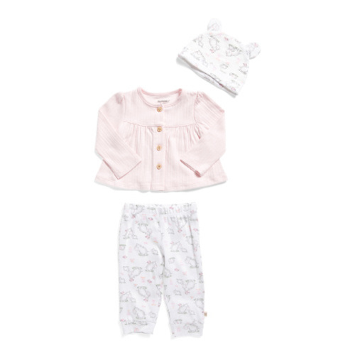 Newborn Girls 3pc Cardigan And Pants Set With Beanie | Baby | Marshalls