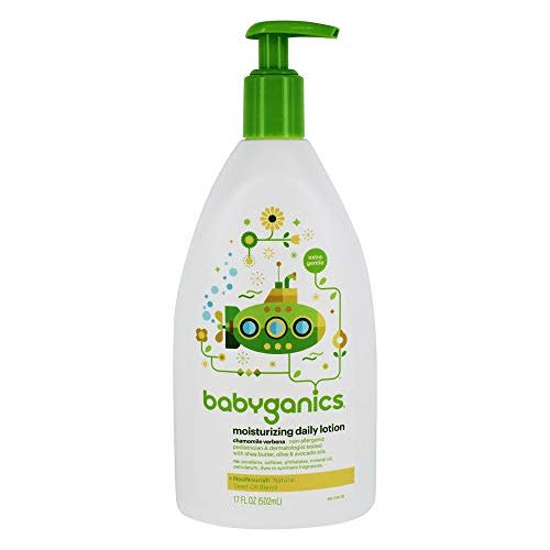 Babyganics Extra Gentle Moisturizing Daily Lotion, Chamomile Verbena, 17 Fluid Ounce (502 ml)