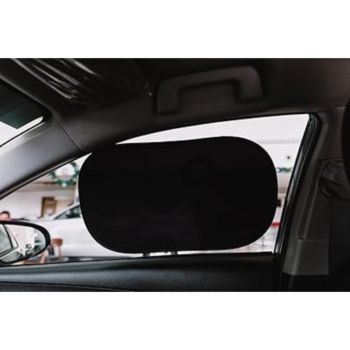 Car Window Shades - Certified 99.79% UVA & 99.95% UVB Sun Protection. Award Winning car Sun Shade for Side Windows. 4 Pack Semi Transparent 22" x 14" - Window Shade for car Baby by Kinder Fluff