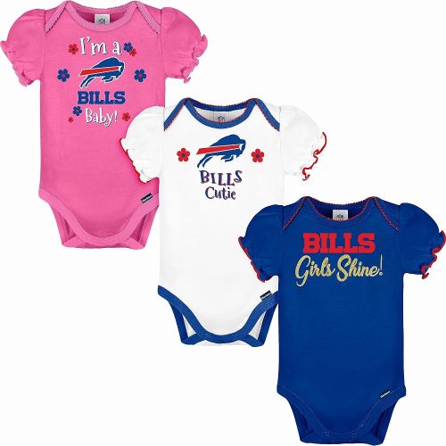 Gerber NFL Baby Girls 3-Pack Short Sleeve Onesie Bodysuit