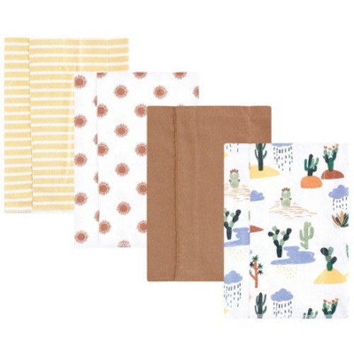 Hudson Baby Cotton Flannel Burp Cloths, Fun Desert, One Size