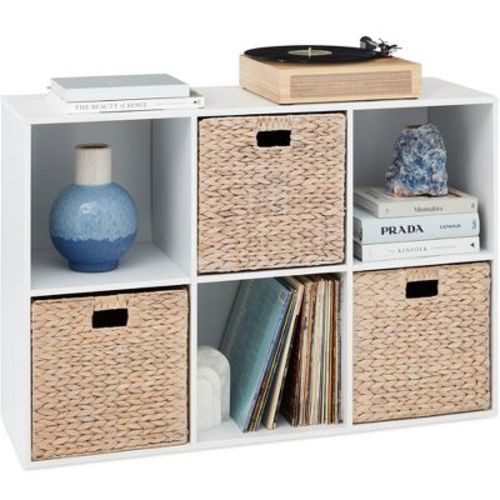 Best Choice Products 6-Cube Bookshelf, 13.5in Display Storage System, Organizer w/ Removable Back Panels - White
