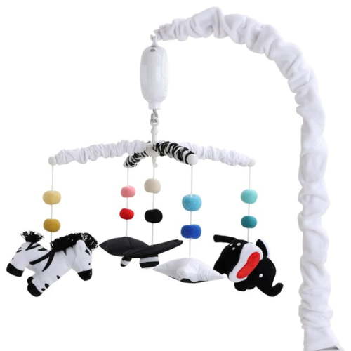 The Peanutshell Black & White High Contrast Montessori Neutral Crib Mobile for Newborns