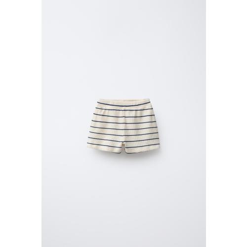 WAFFLE STRIPED SHORTS - Light ecru | ZARA United States