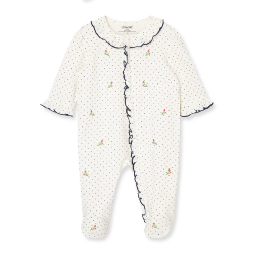 Rosebud 2-Way-Zip Footed One-Piece and Headband