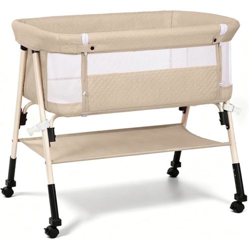 Bolmen 3-in-1 Baby Bassinet Bedside Sleeper for Newborn, Baby Crib Beige