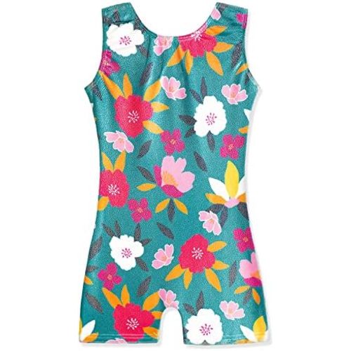 HOZIY Gymnastics Leotards with Shorts for Girls Toddlers Kids Biketard Tumbling Outfits Sparkle Unicorn Leopard Galaxy