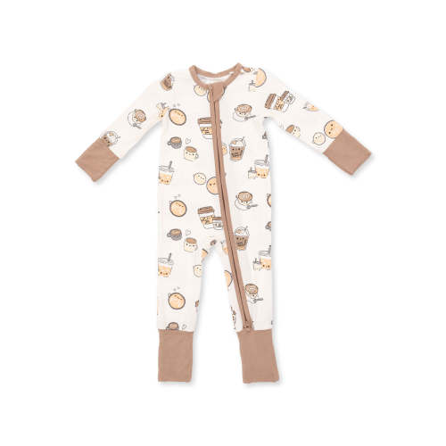 2-Way Zip Romper, Love You a Latte