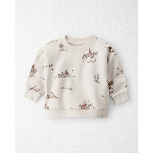 Baby French Terry Sweatshirt Made with Organic Cotton in Western Rodeo Print - Little Planet | Carter's