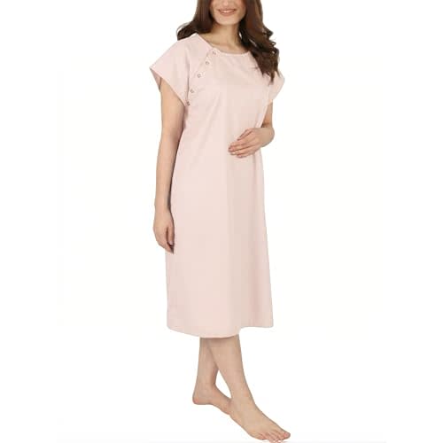 Utopia Care Hospital Gown for Women Snap Button Closure Soft Patient Gown | Stylish Gown, Loose-Fit, Comfortable, Medical, Maternity & Everyday Utility, Easy Front & Back Access