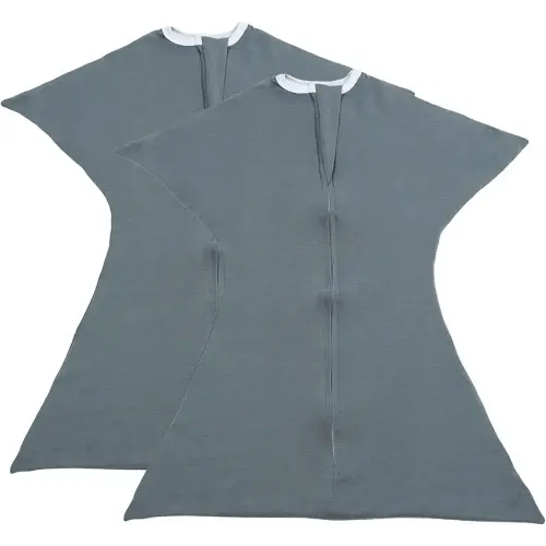 SleepingBaby Zipadee-Zip Transition Swaddle - Cozy Baby Swaddle Blanket with Zipper Convenience - Roomy Wearable Blanket for Easy Diaper Changes - Classic Grey, Small (4-8 Month) - 2 Pack